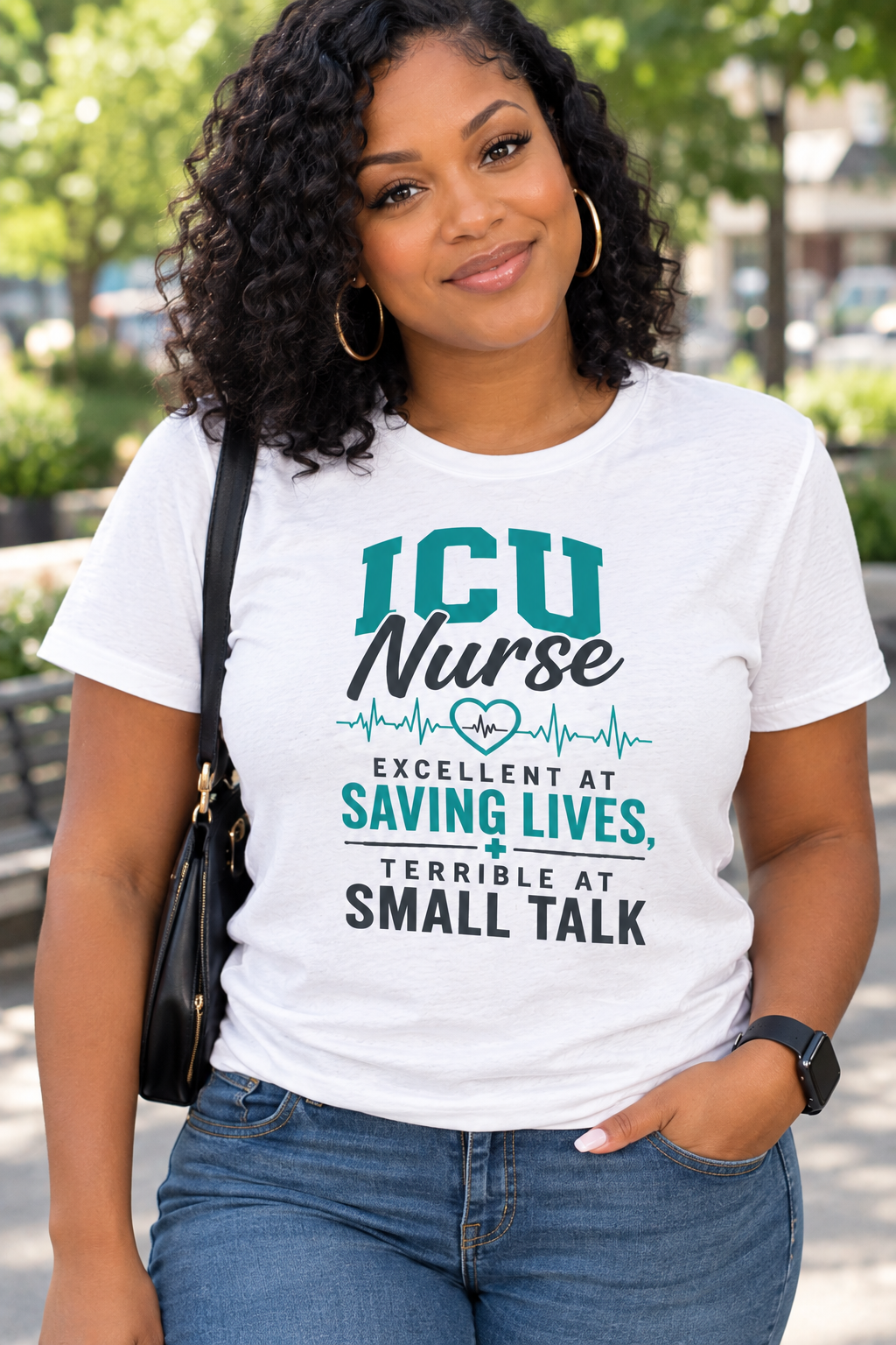 Excellent At Saving Lives, Terrible At Small Talk — ICU Nurse Tee